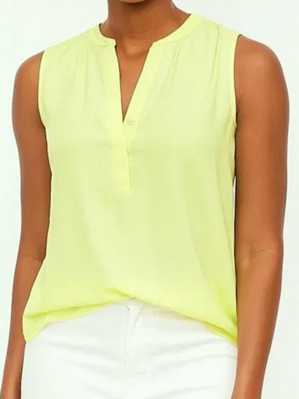 Chicos Popover Split Neck Tunic Sleeveless Blouse size 2